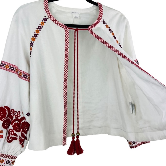 Club Monaco White Embroidered Front-Tie Oversized Cardigan/Jacket Women size XS - Picture 11 of 16